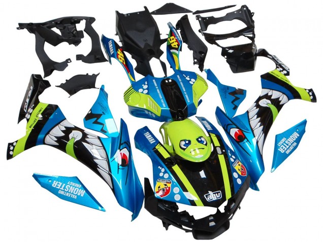 Carenados Moto Yamaha YZF R1 2015-2019 - Azul Verde Negro Tiburón Baratos