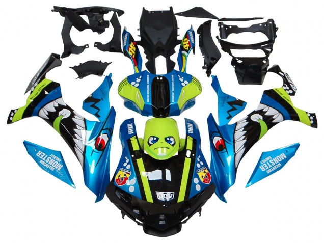 Carenados Moto Yamaha YZF R1 2015-2019 - Azul Verde Negro Tiburón Baratos
