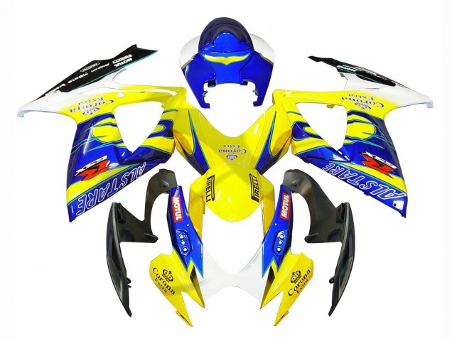 Carenados Moto Suzuki GSXR 600/750 2006-2007 - Blanco Azul Amarillo Corona Alstare Baratos