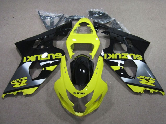 Carenados Moto Suzuki GSXR 600 2004-2005 - Amarillo Plata Negro Brillante Baratos