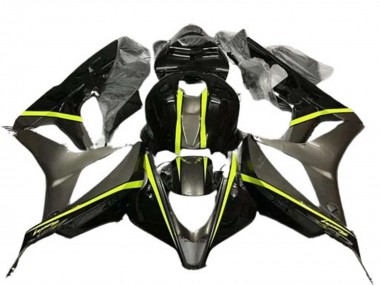 Carenados Moto Honda CBR600RR 2007-2008 - Negro Brillante Alta Visibilidad Amarillo Baratos