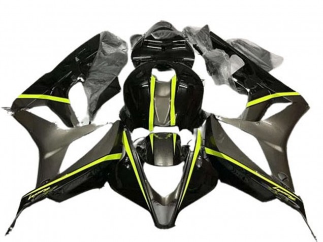 Carenados Moto Honda CBR600RR 2007-2008 - Negro Brillante Alta Visibilidad Amarillo Baratos