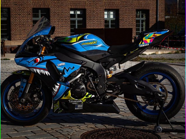 Carenados Moto Yamaha YZF R1 2015-2019 - Azul Amarillo Tiburón Baratos