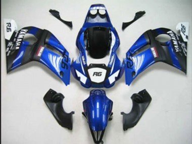 Carenados Moto Yamaha YZF 600 R6 1998-2002 - Azul Blanco Negro Mate Baratos