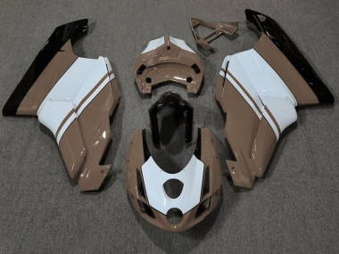 Marrón Brillante & Blanco 03-04 Ducati 749 999 Carenado Moto