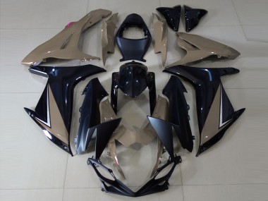 Marrón Brillante & Negro 11-24 GSXR 600-750 Carenado Moto