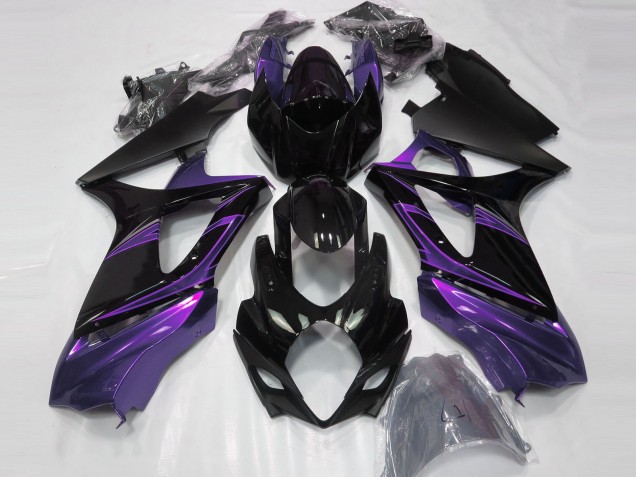 Morado Humor & Negro Brillante 07-08 GSXR 1000 Carenado Moto