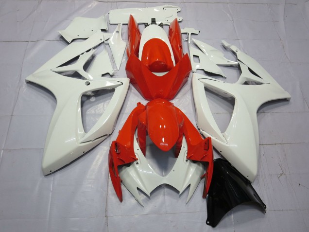Naranja & Blanco 06-07 GSXR 600-750 Carenado Moto Naranja & Blanco 06-07 GSXR 600-750 Carenado Moto
