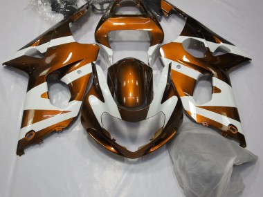 Naranja Brillante & Blanco 00-02 GSXR 1000 Carenado Moto