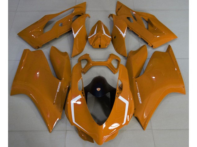 Naranja Brillante & Blanco 11-14 Ducati 1199 Carenado Moto Naranja Brillante & Blanco 11-14 Ducati 1199 Carenado Moto