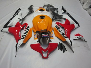 Naranja Claro & Blanco Repsol 07-08 CBR600RR Carenado Moto