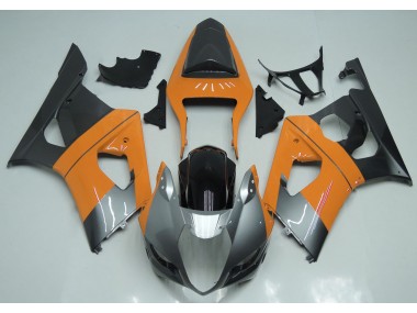 Naranja Claro Plata & Negro 03-04 GSXR 1000 Carenado Moto