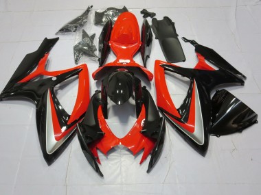 Naranja Plata & Negro 06-07 GSXR 600-750 Carenado Moto