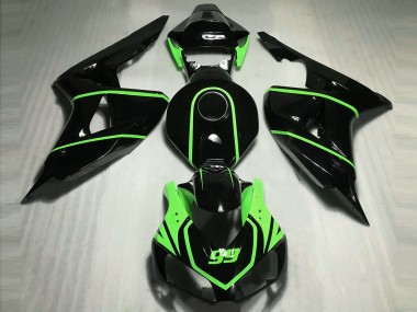 Negro Brillante Alta Visibilidad Verde 06-07 CBR1000RR Carenado Moto