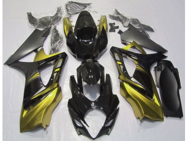 Negro Brillante & Amarillo 07-08 GSXR 1000 Carenado Moto