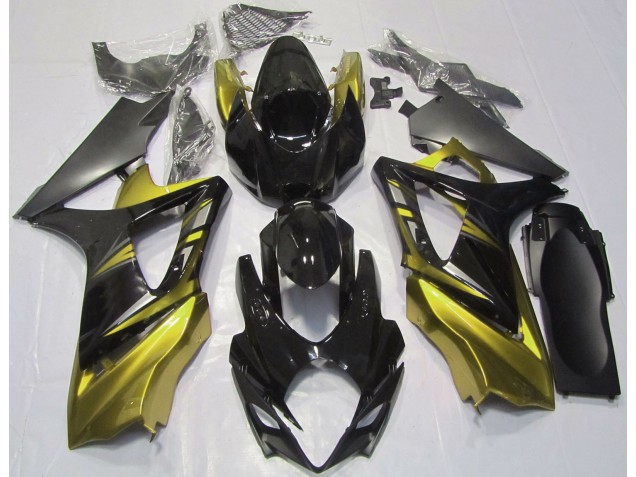 Negro Brillante & Amarillo 07-08 GSXR 1000 Carenado Moto