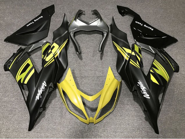 Negro Brillante & Amarillo 13-18 ZX6R Carenado Moto Negro Brillante & Amarillo 13-18 ZX6R Carenado Moto