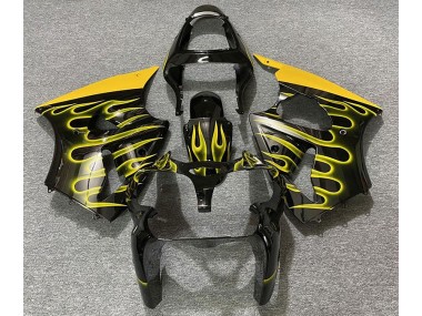 Negro Brillante & Amarillo Llama 00-02 ZX6R Carenado Moto