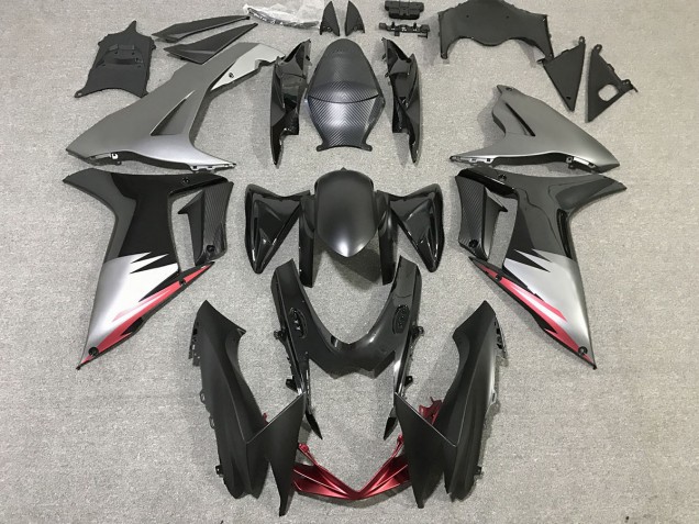 Negro Brillante & Gris Mate 11-24 GSXR 600-750 Carenado Moto