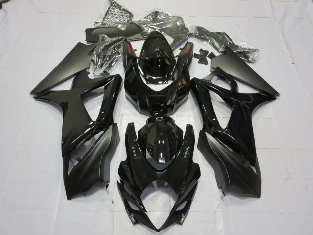 Negro Brillante & Mate 07-08 GSXR 1000 Carenado Moto Negro Brillante & Mate 07-08 GSXR 1000 Carenado Moto