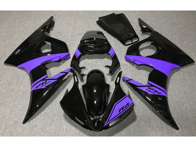 Negro Brillante & Morado 03-04 R6 Carenado Moto