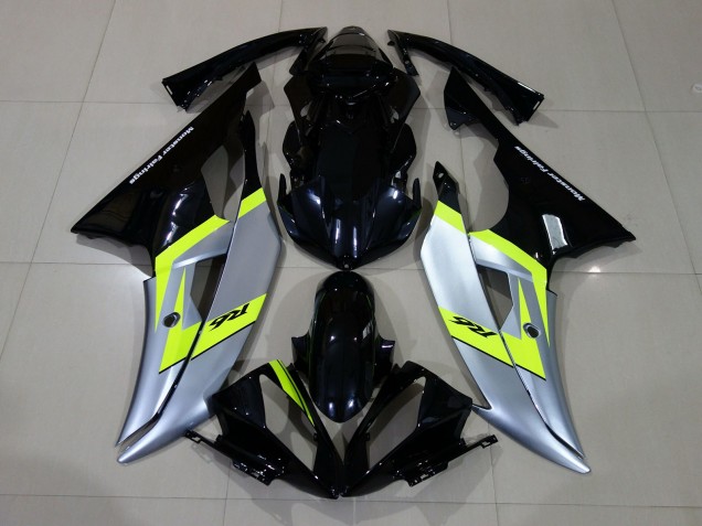 Negro Brillante & Plateado 08-16 R6 Carenado Moto Negro Brillante & Plateado 08-16 R6 Carenado Moto