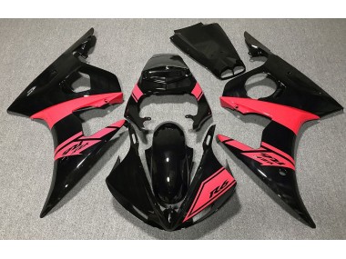 Negro Brillante & Rojo 03-04 R6 Carenado Moto