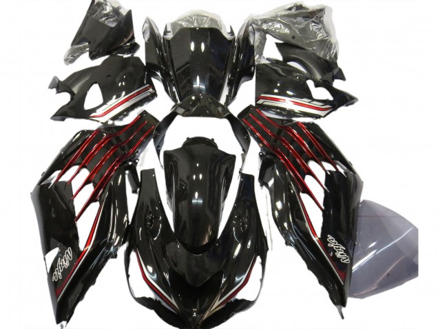 Negro Brillante & Rojo 12-21 ZX14R Carenado Moto Negro Brillante & Rojo 12-21 ZX14R Carenado Moto