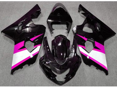 Negro Brillante & Rosa 04-05 GSXR 600-750 Carenado Moto