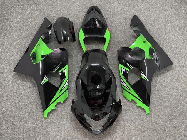 Negro Brillante & Verde 04-05 GSXR 600-750 Carenado Moto