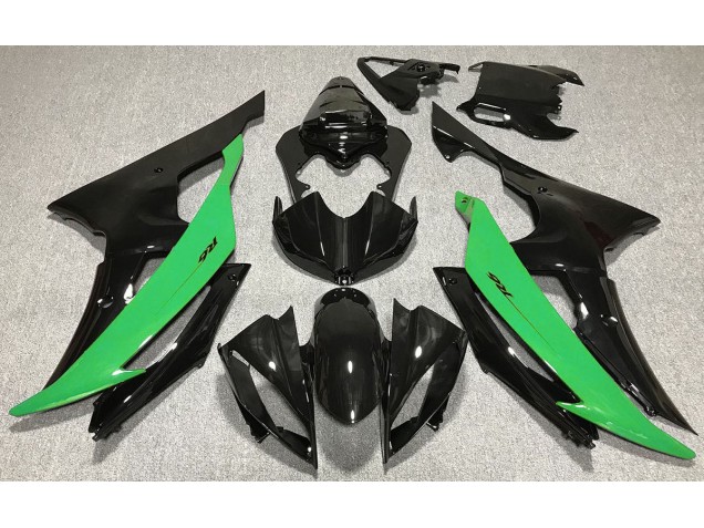 Negro Brillante & Verde 08-16 R6 Carenado Moto Negro Brillante & Verde 08-16 R6 Carenado Moto