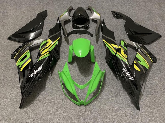Negro Brillante & Verde Racing 13-18 ZX6R Carenado Moto Negro Brillante & Verde Racing 13-18 ZX6R Carenado Moto