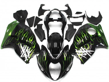 Negro Con Verde Intenso Llama 97-07 GSXR 1300 Carenado Moto