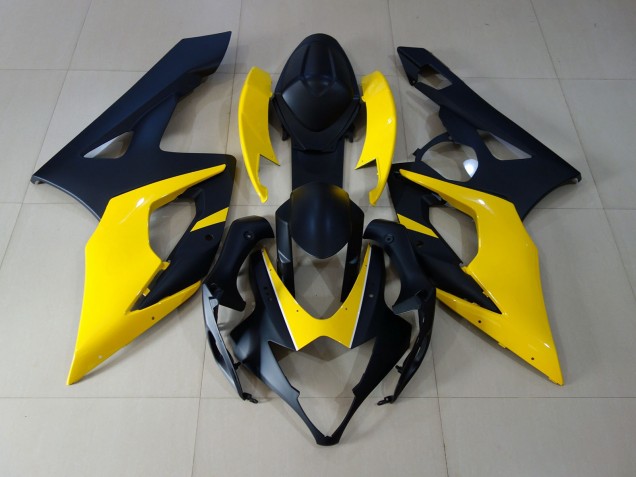 Negro Mate & Amarillo 05-06 GSXR 1000 Carenado Moto