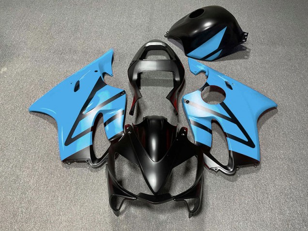 Negro Mate & Azul Claro 01-03 CBR600 F4i Carenado Moto Negro Mate & Azul Claro 01-03 CBR600 F4i Carenado Moto