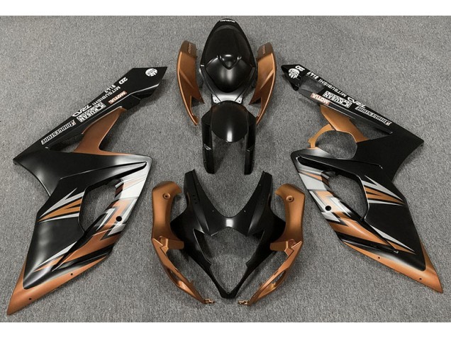 Negro Mate & Bronce 05-06 GSXR 1000 Carenado Moto
