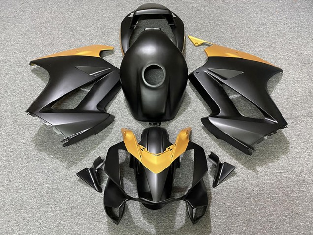 Negro Mate & Dorado 02-12 VFR800 Carenado Moto Negro Mate & Dorado 02-12 VFR800 Carenado Moto