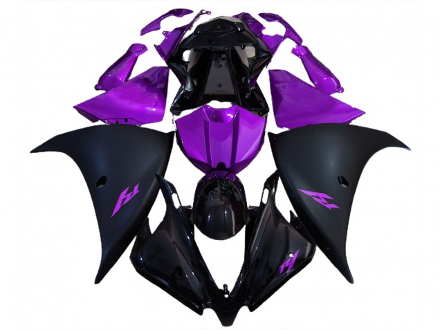 Negro Mate & Morado 12-14 R1 Carenado Moto Negro Mate & Morado 12-14 R1 Carenado Moto