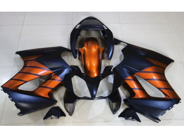 Negro Mate & Naranja 02-12 VFR800 Carenado Moto