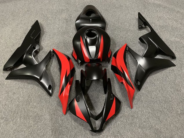 Negro Mate & Rojo 07-08 CBR600RR Carenado Moto