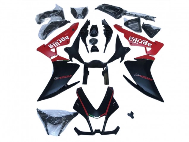 Negro Mate & Rojo 10-15 RSV4 1000 Carenado Moto Negro Mate & Rojo 10-15 RSV4 1000 Carenado Moto