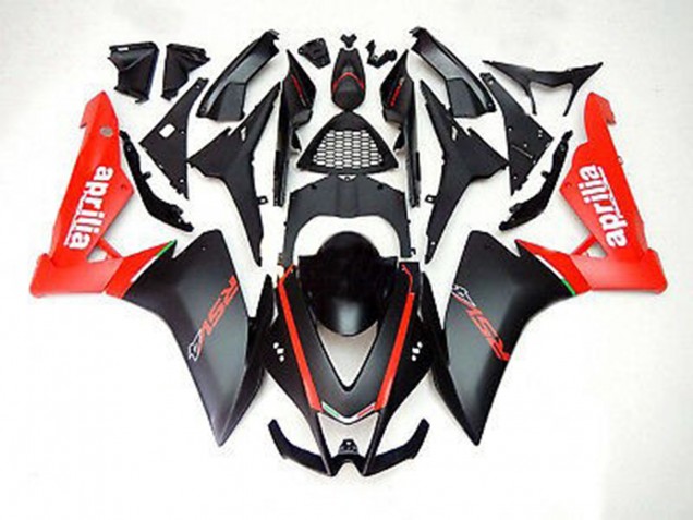 Negro Mate & Rojo 12-15 RS4 125 Carenado Moto Negro Mate & Rojo 12-15 RS4 125 Carenado Moto