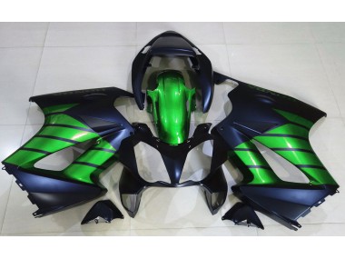 Negro Mate & Verde 02-12 VFR800 Carenado Moto