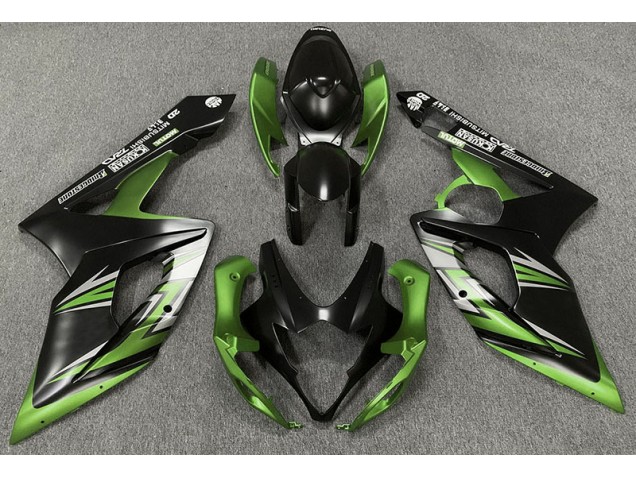 Negro Mate & Verde 05-06 GSXR 1000 Carenado Moto