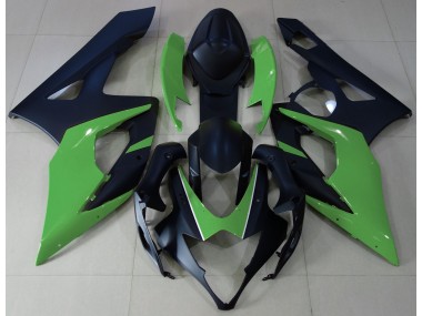 Negro Mate & Verde 05-06 GSXR 1000 Carenado Moto