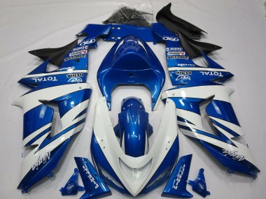 Ninja Azul Blanco 06-07 ZX10R Carenado Moto