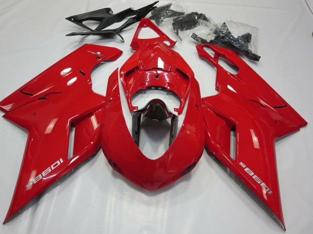 OEM Estilo Rojo Brillante 07-14 Ducati 848 1098 1198 Carenado Moto OEM Estilo Rojo Brillante 07-14 Ducati 848 1098 1198 Carenado Moto