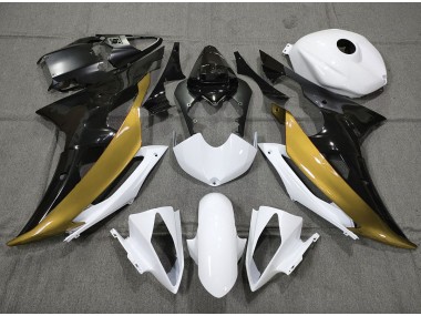 Oro Personalizado En Blanco & Negro 08-16 R6 Carenado Moto