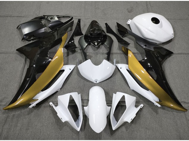 Oro Personalizado En Blanco & Negro 08-16 R6 Carenado Moto