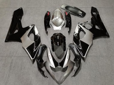 Plata & Negro 05-06 GSXR 1000 Carenado Moto